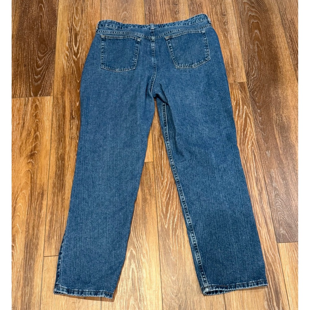 Faded Glory Classic Straight Leg Jeans Womens 16 Reg Dark Stonewash Blue Denim - Picture 3 of 5